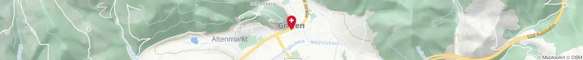 Kartendarstellung des Standorts für Burg-Apotheke in 9112 Griffen